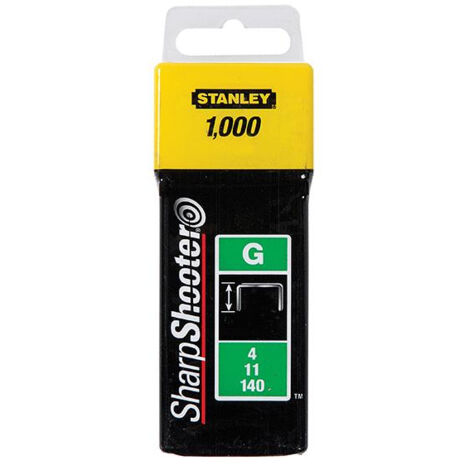 Stanley 1-TRA705T 1000 x Heavy Duty Staples 8mm TRA705 Sharpshooter Type G 140 (1/4)