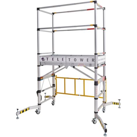 Zarges TT002 Teletower Telescopic Folding Aluminium Scaffold Tower 2m ZARTT002 (1/5)