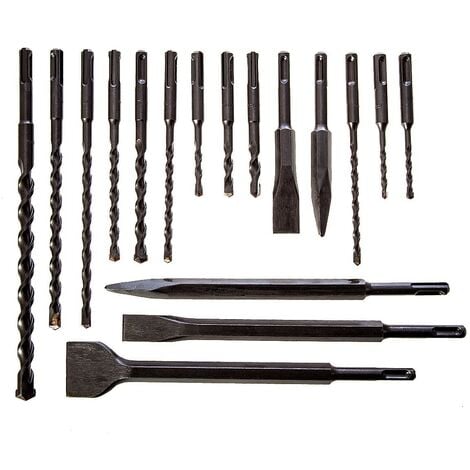 Makita D-21200 17 Piece SDS Plus Drill + Bullet Cold Flat Chisel Set Metal Case