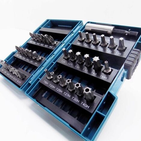 Makita B-28606 37 Piece Screwdriver Bit Set Pozi Torx Slotted Hex + Bit Holder