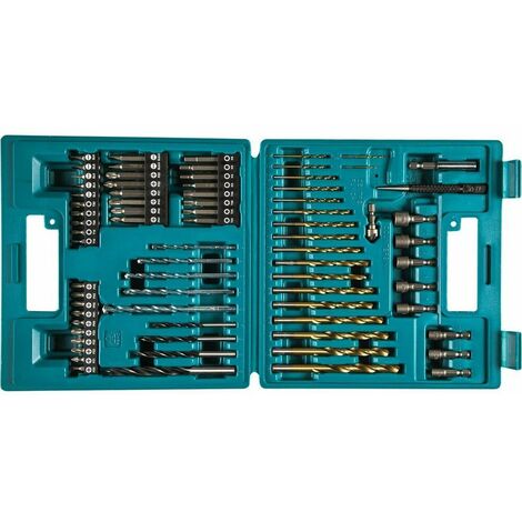Makita 75 Piece Screwdriver & Drill Bit Set - Masonry HSS Wood Drills Nutsetters