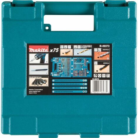 Makita 75 Piece Screwdriver & Drill Bit Set - Masonry HSS Wood Drills Nutsetters