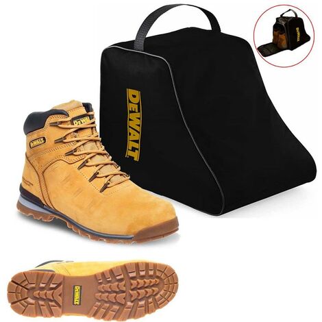 DeWALT Carlisle Tan Safety Work Boots Steel Toecap UK Sizes 9 + DeWALT Boot Bag