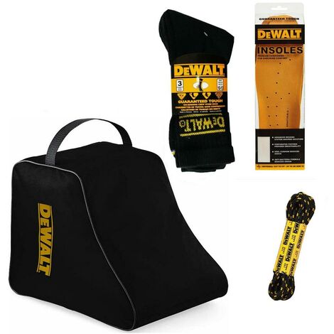 Dewalt Work Boot Accessory Gift Set Laces Insoles Boot Bag and Socks BOOTBAGKIT1