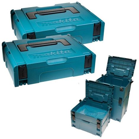 Makita MAKPAC Pack of 2 x Stacking Connector Tool Cases Type 1 396 x 296 x 105
