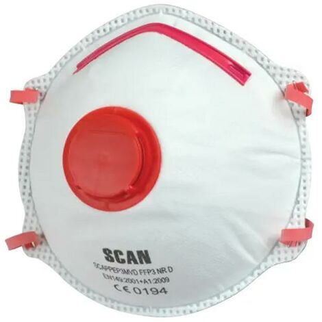 SCAN Moulded Disposable Masks Valved FFP3 Very Fine Dust Protection Non ...