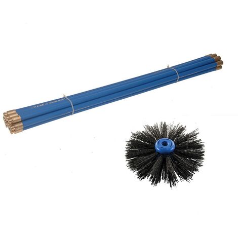 Bailey Drain Chimney Flue Cleaning Set 6x Drain Rods BAI1600 6"" Brush BAIZ5683