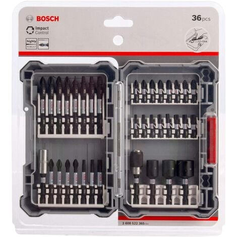 Bosch PRO 36 Piece Impact Rated Nut Screwdriver Drill Bit Set Case
