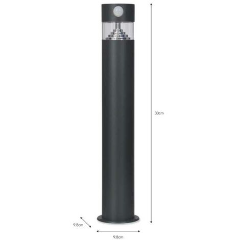 Garden Trading Putney Solar Path Post Bollard Light Motion Sensor Grey Steel