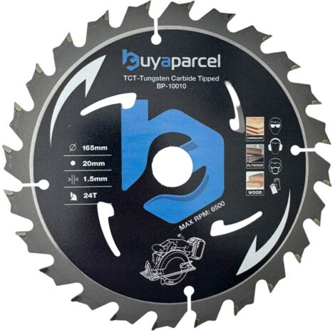 BAP Trade Pro Circular Saw Blade 165mm X 20 24 Teeth Carbide Tipped - Long Life