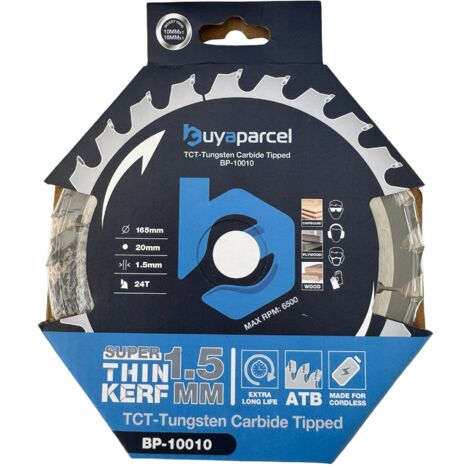 BAP Trade Pro Circular Saw Blade 165mm X 20 24 Teeth Carbide Tipped - Long Life