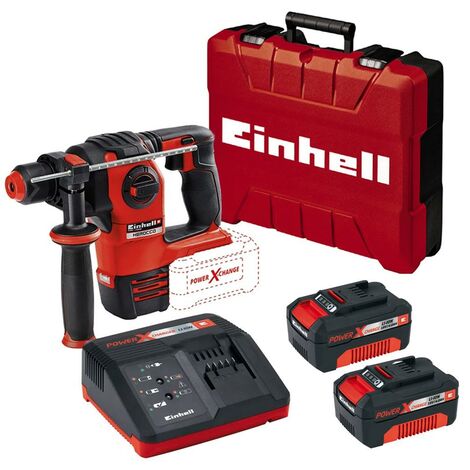 Einhell Cordless Brushless SDS Drill Power X Change 18v Herocco x2 Battery Kit