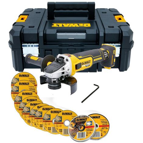 Dewalt DCG405NT 18v XR Brushless Cordless 125mm Angle Grinder + 10 Thin Discs