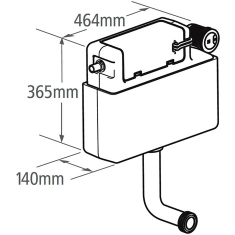 Roper Rhodes Cascade Concealed Dual Flush WC Toilet Cistern + Plaza Black Plate
