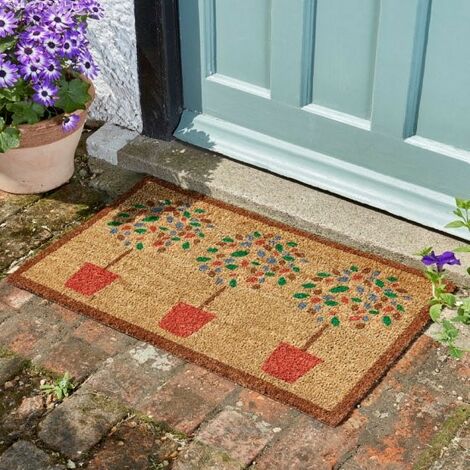 Natural Coir Non Slip Welcome Floor Entrance Door Mat Indoor Outdoor 75cm x  45cm