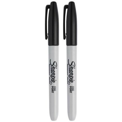 Sharpie Permanent Fine Tip Marker Pens Black 2 Pack SHP1985860 XMS21MARKER