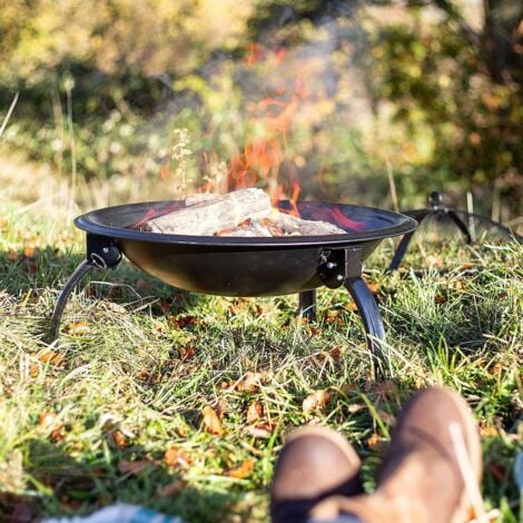La Hacienda Explorer Camping Fire Pit Basket Bowl BBQ Portable Folding + Bag