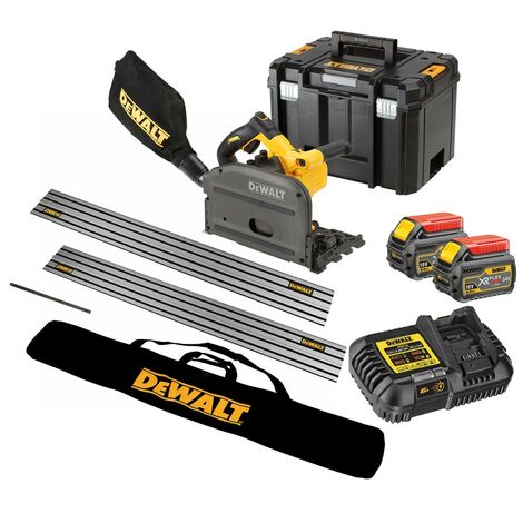 Dewalt DCS520T2 54v XR FLEXVOLT Cordless Plunge Saw - 2x6.0ah + 2 Guide Rails ++