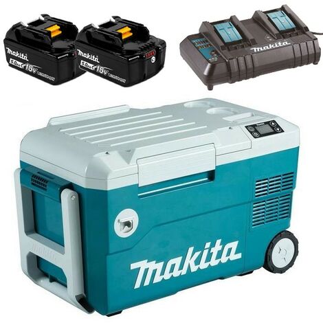 Makita DCW180 18v LXT 20L Cooler & Warmer Cool Box Wheeled 5.0Ah Battery Charger