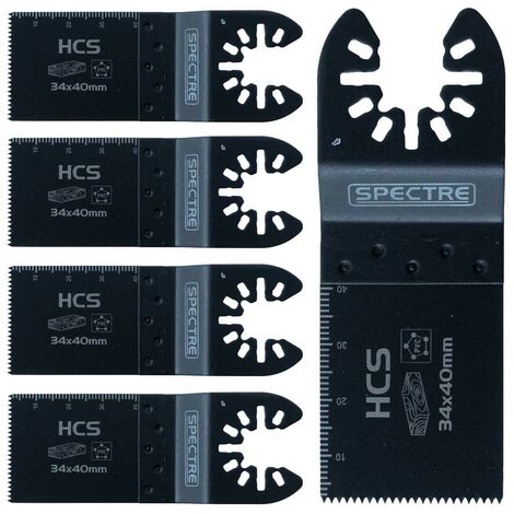 5 x Oscillating HCS 34mm x 40mm Plunge Cut Multi Tool Saw Blade Wood PVC Plastic