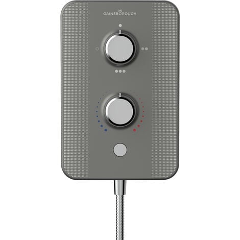 Gainsborough GSDTG85 Duo 8.5kw Electric Shower Titanium Grey Brushed Steel + Kit