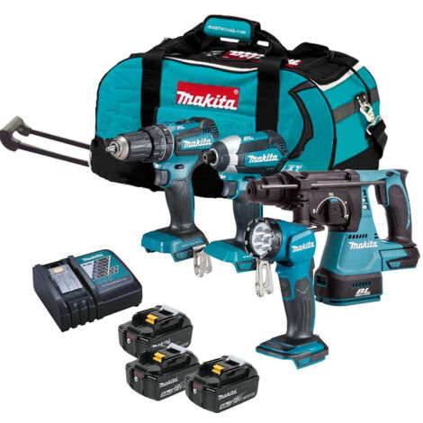 Makita DLX4138TX1 18v Piece LXT Drill Torch Brushless Kit Lithium