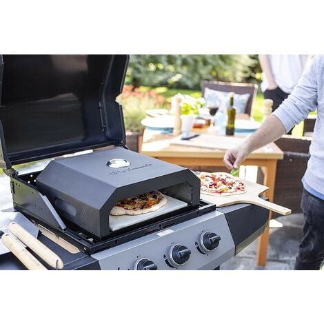 La Hacienda 56293 BBQ Outdoor Pizza Oven Black Firebox For Gas Or Charcoal