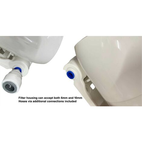 Water Filter 10"" Cartridge - Boiling Hot Water Tap 6mm / 10mm Connector Housing