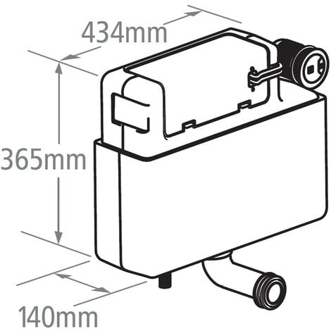 Tavistock Vortex Slimline Concealed Dual Flush WC Toilet Cistern + Button
