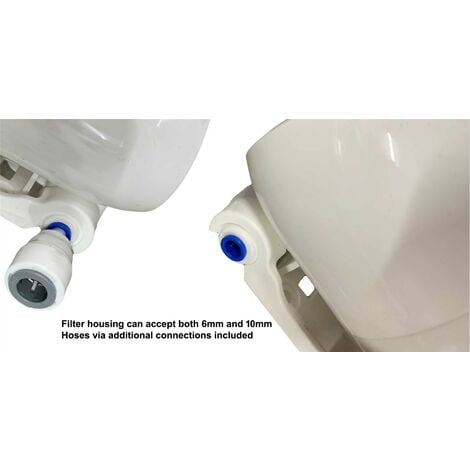 Water Filter 10"" Cartridge Housing 6mm 10mm for Boiling Hot Water Tap +2 Filters