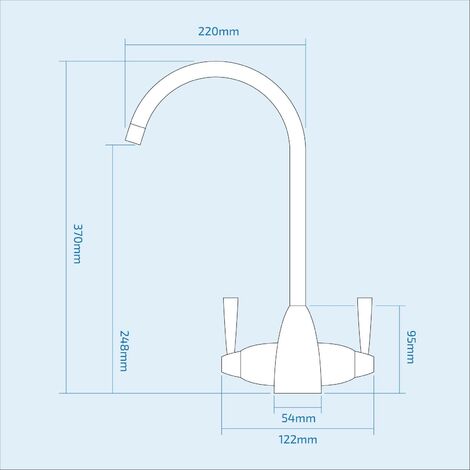 Modern Mono Kitchen Sink Mixer Tap Brushed Nickel Twin Lever Swivel Spout +Flexi