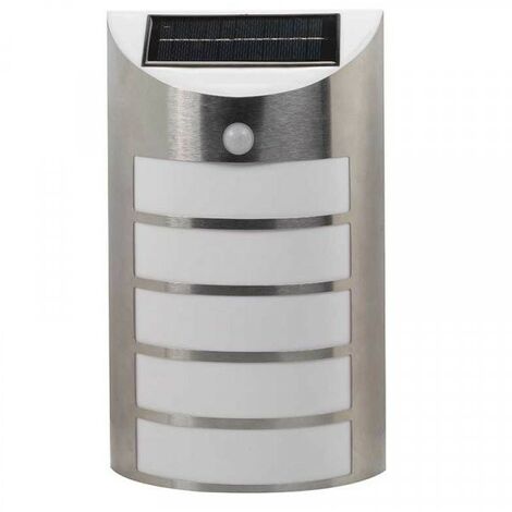 Smart Garden Motion Sensor PIR Security Silver Chrome Wall Welcome Solar Light