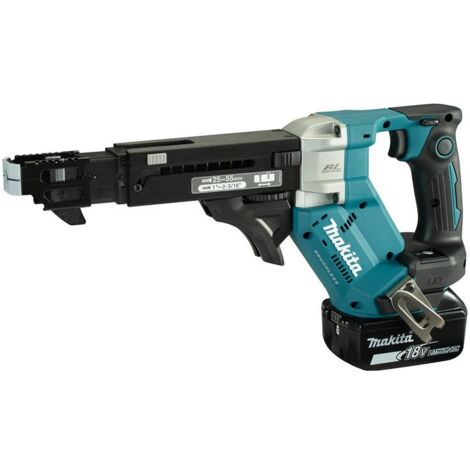 Makita DFR551RTJ-KIT LXT 18v Brushless Auto Feed Screwdriver Li-Ion + 2 x 5.0ah