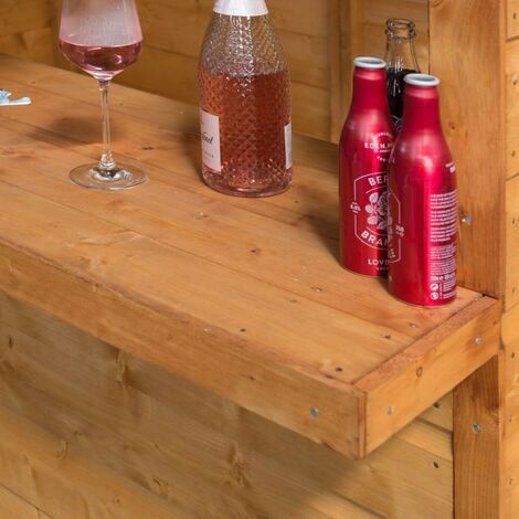 Rowlinson Wooden Garden Bar Summer Party Outside Home Bar Storage Shed