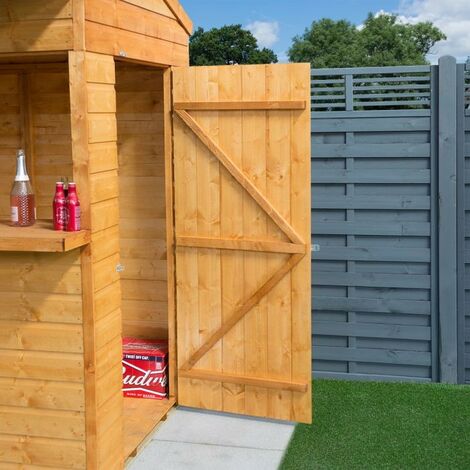 Rowlinson Wooden Garden Bar Summer Party Outside Home Bar Storage Shed