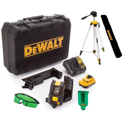 DeWalt DCE088D1G 12v Cross Line Green Laser Level Bracket Tripod Bag DE0892G (1/5)