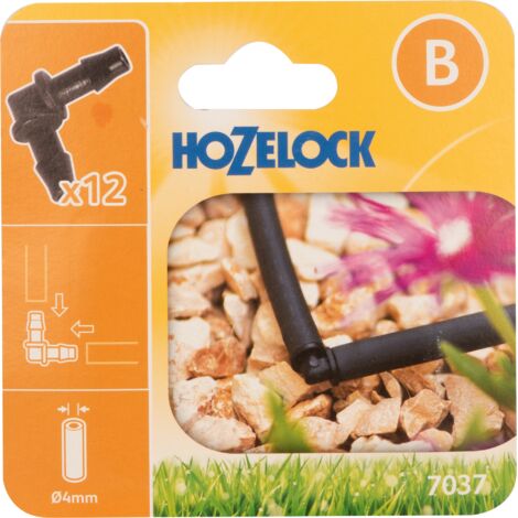 12 x Hozelock 7037 Elbow Connectors 4mm Tube Micro Irrigation Automatic Watering
