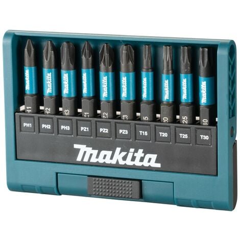 Makita E 12011 10 Piece Black Impact Driver Impact Screwdriver Bit