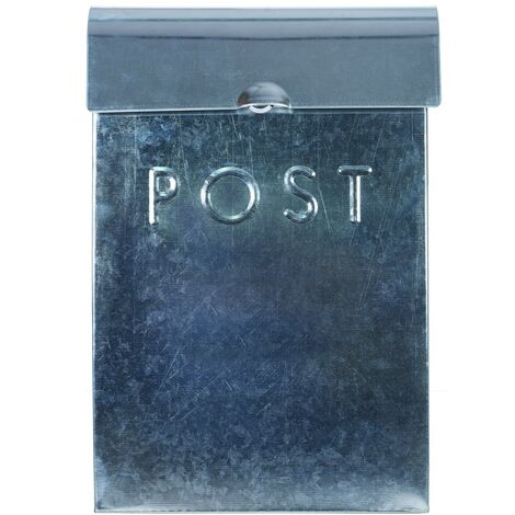 Garden Trading Silver Galvanised Letter Post Mail Box With Lock Wall Mounted