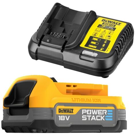 DeWalt 18v Compact Powerstack Battery & Charger Starter Set DCB112 + DCBP034 (1/4)