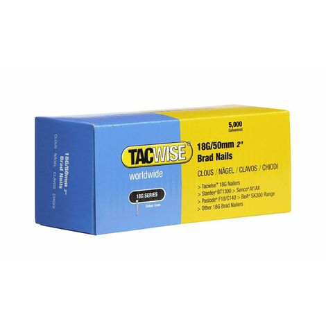 Tacwise 0401 18G 50mm Brad Nails Galvanised 5000 Pack - Combi DGN50V Ranger