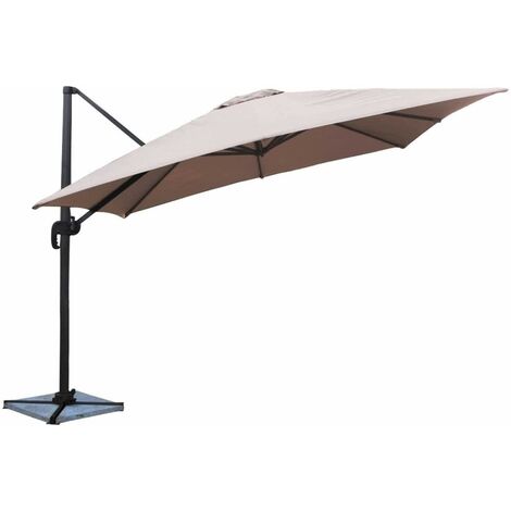 Signature Weave 3 x 3m Square Cantilever Parasol Sun Shade Umbrella Beige Canopy