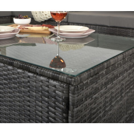 Signature Weave Evie Wicker Modular Corner Sofa Chair Coffee Table Set Grey