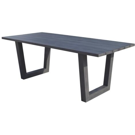 Signature Weave Victoria Aluminium Garden Dining Table Plank Top Grey 200x100cm (1/5)