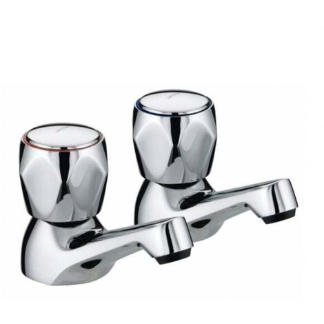 Bristan Club Pillar Taps Utility Basin Taps Chrome Plated with Metal Heads