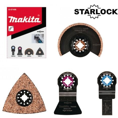 Makita Starlock Multi Tool 4 Piece Tile Set Plunge Segment Blade DTM52 DTM51