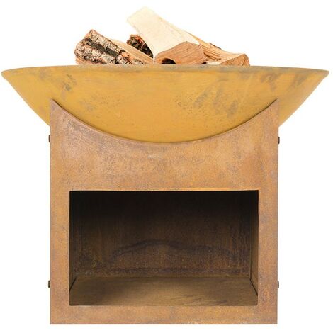 La Hacienda 58240 Oxidised Fasa Fire Pit Basket Bowl Cast Iron Outdoor Heater