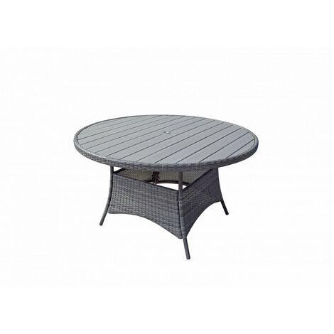 Signature Weave Emily Wicker 6 Seater Round Dining Table Plywood Top ...