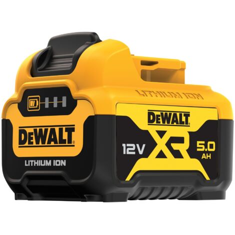 12V lithium-ion battery 5.0Ah – Compact design for heavy-duty applications – Charge level indicator – Compatible with DEWALT XR tools (1/10)