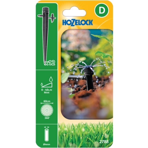 12x Hozelock 2788 0012 End Line Adjustable Mini Sprinkler Stake Micro Irrigation (1/4)